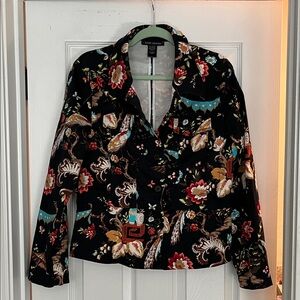 Anne Carson Women's Floral Blazer - Black with Multicolor Accents